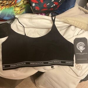 Crooks & Castles Black sports bra